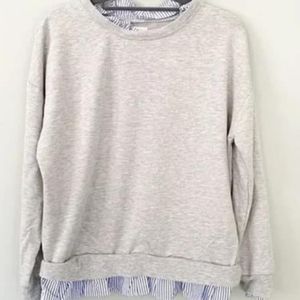 Olivia Warren long sleeve,  raffle colorant hem dual shirt look sweater …